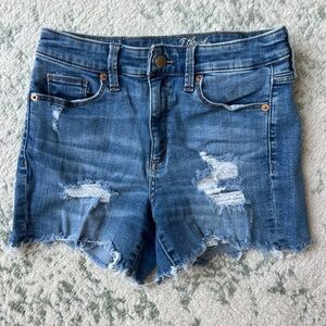 Universal Thread Frayed Blue Denim Shorts